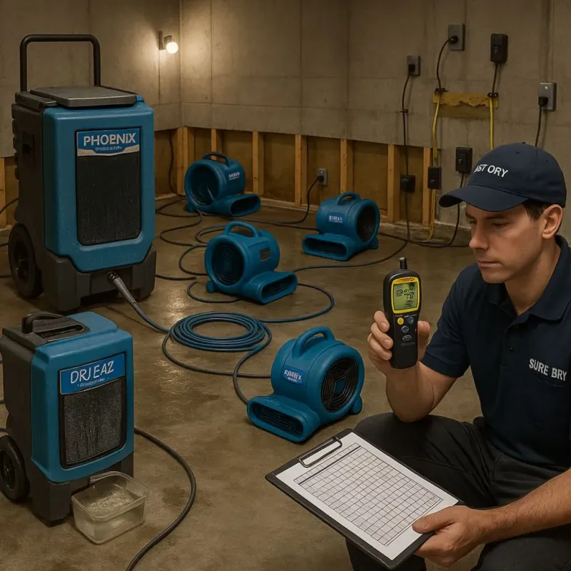 Structural Drying and Dehumidification process in Paramus, NJ